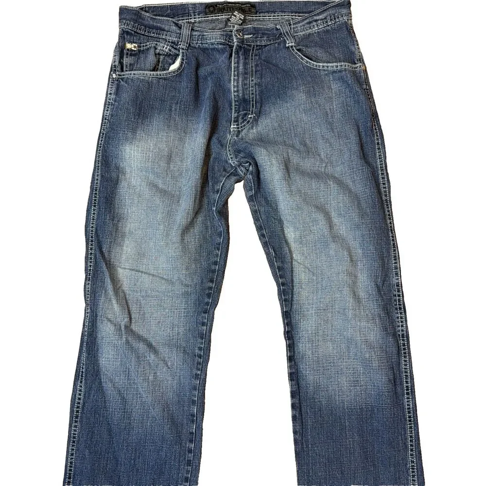 Southpole Jeans Size 36x31 Blue Dark Wash Denim 4180 Vintage Y2K Baggy